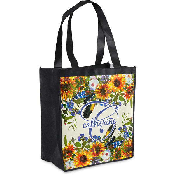 Custom Sunflowers Grocery Bag (Personalized)