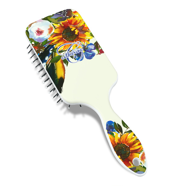 Sunflowers Hair Brush - Angle View
