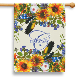 Sunflowers 28" House Flag - Double Sided (Personalized)