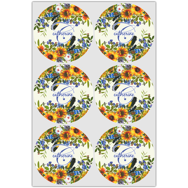 Sunflowers Icing Circle - Large - Set of 6