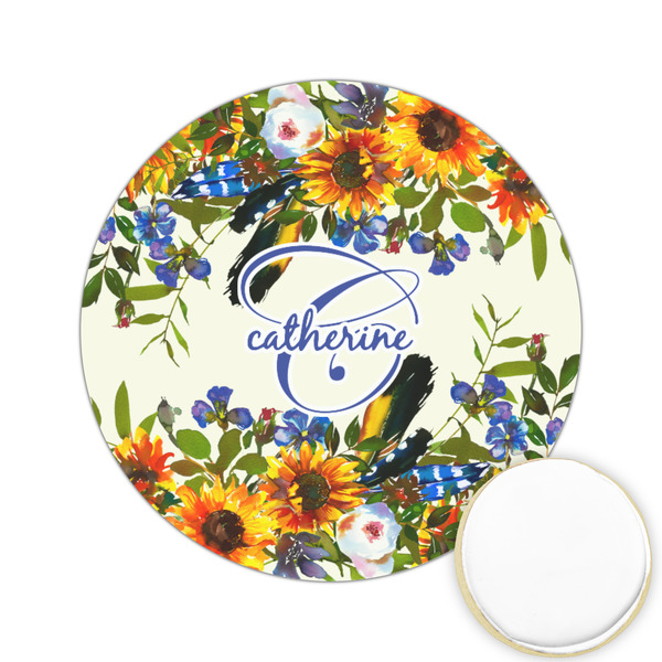 Custom Sunflowers Printed Cookie Topper - 2.15" (Personalized)