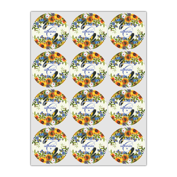 Sunflowers Icing Circle - Small - Set of 12