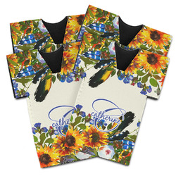 Sunflowers Jersey Bottle Cooler - Set of 4 (Personalized)