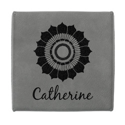 Sunflowers Jewelry Gift Box - Engraved Leather Lid (Personalized)