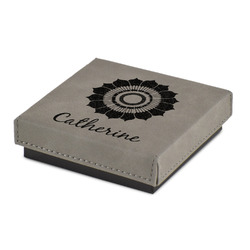 Sunflowers Jewelry Gift Box - Engraved Leather Lid (Personalized)