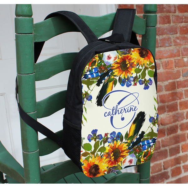 Sunflowers Kids Backpack - In Context