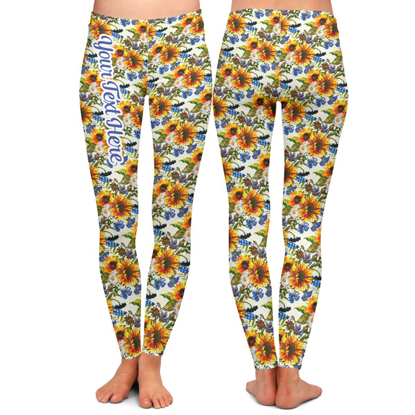 Sunflowers Ladies Leggings - Front and Back