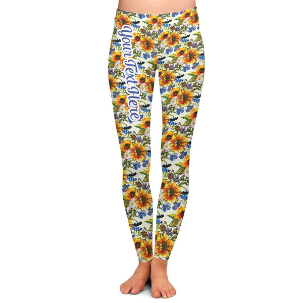 Custom Sunflowers Ladies Leggings - Medium (Personalized)