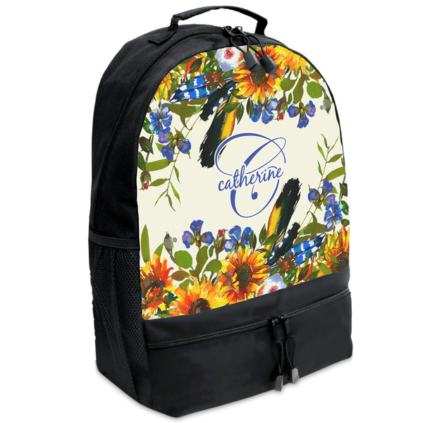 Custom Sunflowers Backpacks - Black (Personalized)