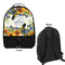 Sunflowers Large Backpack - Black - Front & Back View