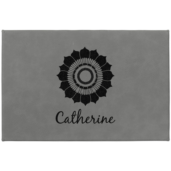 Sunflowers Large Engraved Gift Box with Leather Lid - Approval