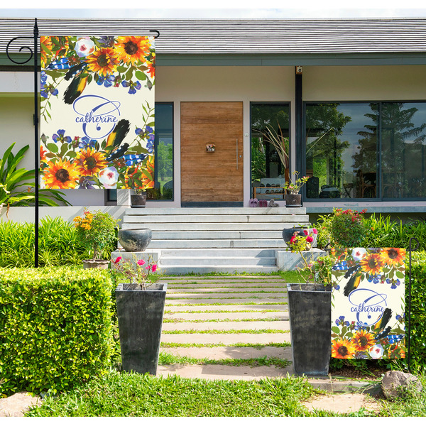Custom Sunflowers Large Garden Flag - Double Sided (Personalized)