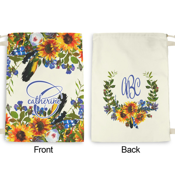 Sunflowers Large Laundry Bag - Front & Back View