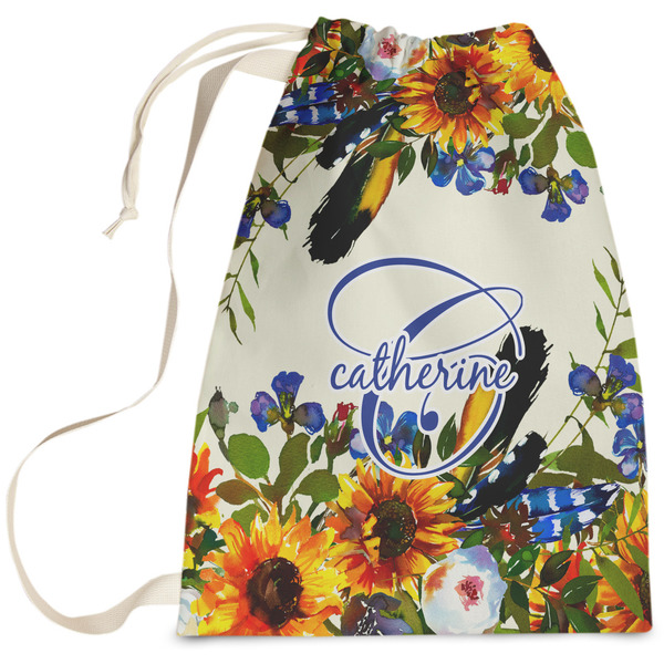 Custom Sunflowers Laundry Bag - Large (Personalized)