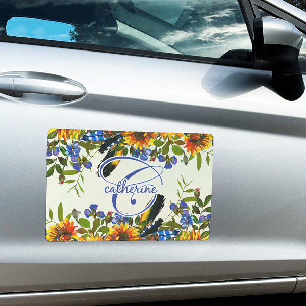 Sunflowers Large Rectangle Car Magnets- In Context