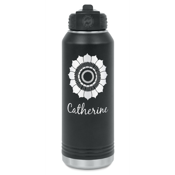 Custom Sunflowers Water Bottles - Laser Engraved - Front & Back (Personalized)