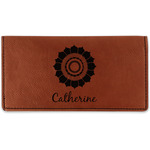 Sunflowers Leatherette Checkbook Holder - Single Sided (Personalized)