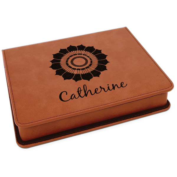 Custom Sunflowers Leatherette 4-Piece Wine Tool Set (Personalized)