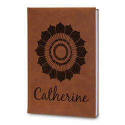 Sunflowers Leatherette Journal - Large - Double Sided (Personalized)
