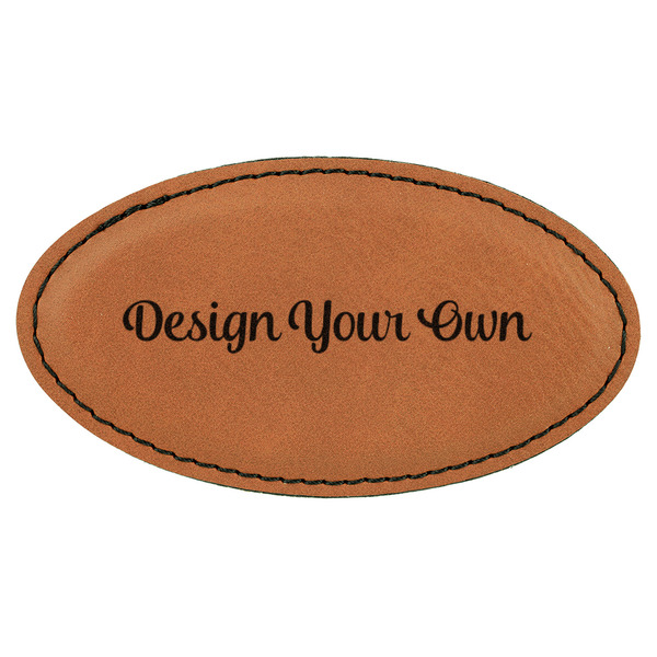Custom Sunflowers Leatherette Oval Name Badge with Magnet (Personalized)