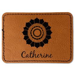 Sunflowers Faux Leather Iron On Patch - Rectangle (Personalized)