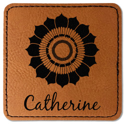 Sunflowers Faux Leather Iron On Patch - Square (Personalized)
