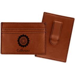 Sunflowers Leatherette Wallet with Money Clip (Personalized)