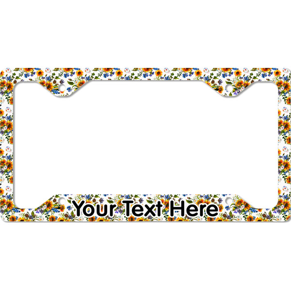 Custom Sunflowers License Plate Frame - Style C (Personalized)