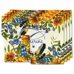 Sunflowers Linen Placemat w/ Name and Initial