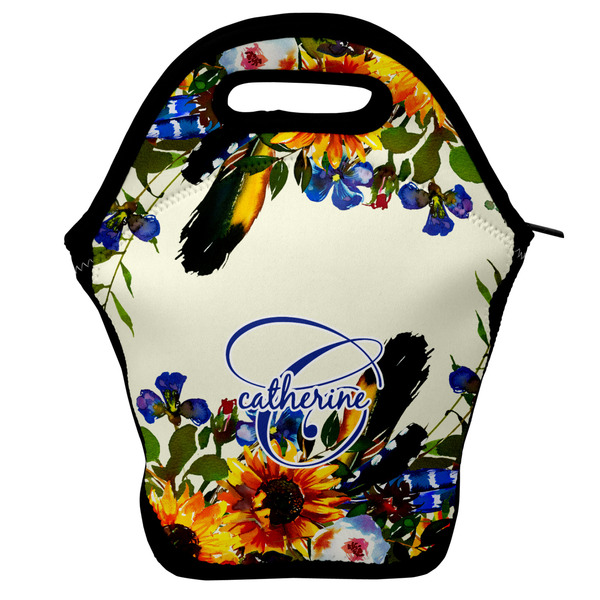 Custom Sunflowers Lunch Bag w/ Name and Initial