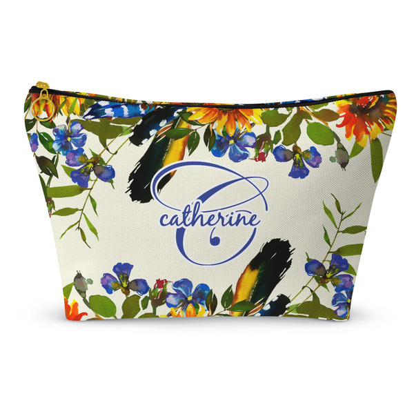 Custom Sunflowers Makeup Bag - Large - 12.5"x7" (Personalized)