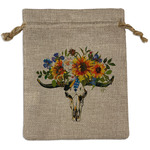 Sunflowers Medium Burlap Gift Bag - Front (Personalized)
