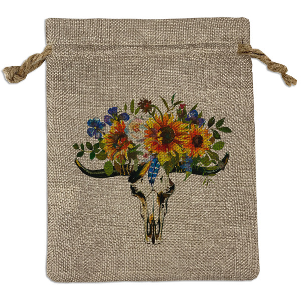 Custom Sunflowers Burlap Gift Bag (Personalized)