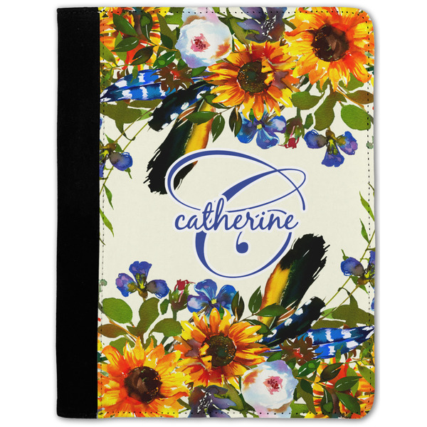 Custom Sunflowers Notebook Padfolio - Medium w/ Name and Initial