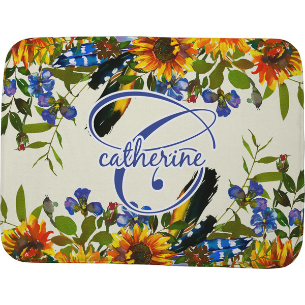 Custom Sunflowers Memory Foam Bath Mat - 48"x36" (Personalized)