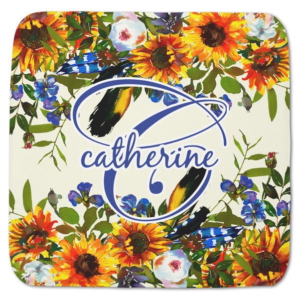 Custom Sunflowers Memory Foam Bath Mat - 48"x48" (Personalized)
