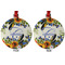 Sunflowers Metal Ball Ornament - Front and Back