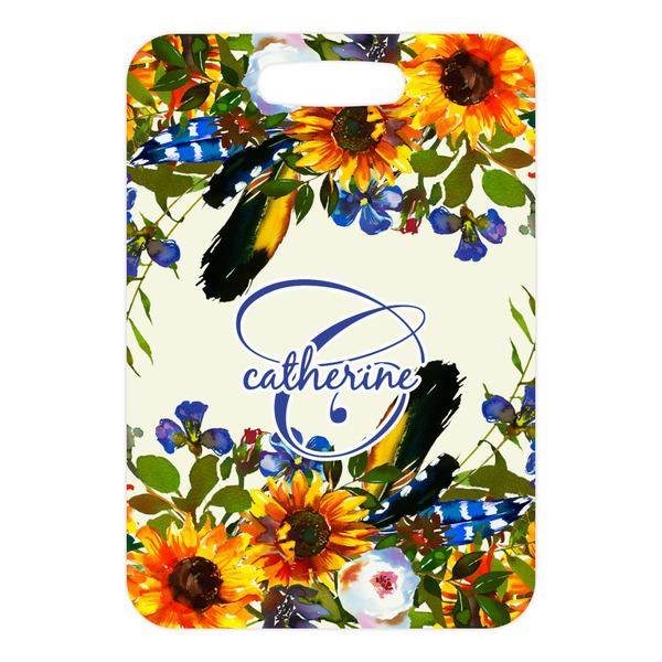Sunflowers Metal Luggage Tag - Front Without Strap