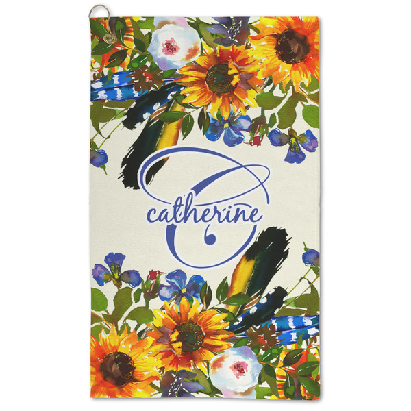 Custom Sunflowers Microfiber Golf Towel - Large (Personalized)
