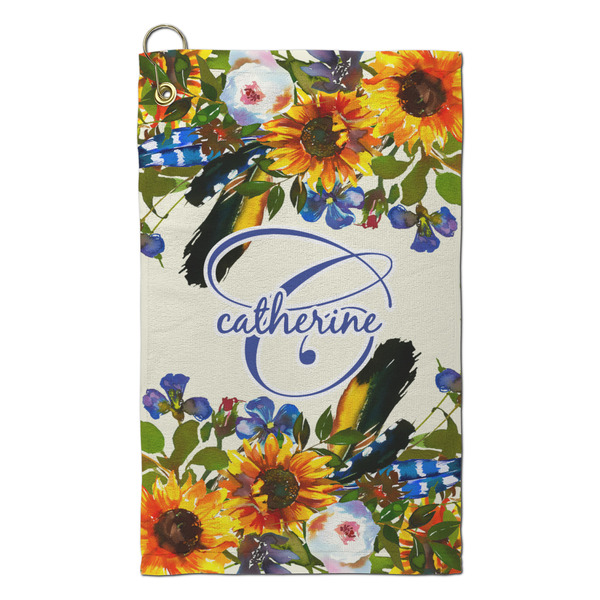 Custom Sunflowers Microfiber Golf Towel - Small (Personalized)