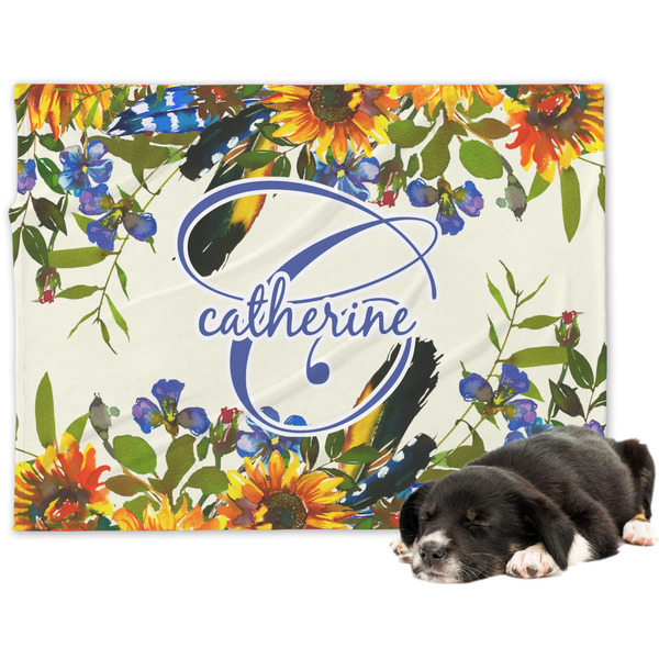 Custom Sunflowers Dog Blanket - Regular (Personalized)