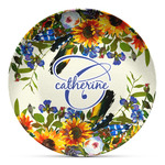 Sunflowers Microwave Safe Plastic Plate - Composite Polymer (Personalized)