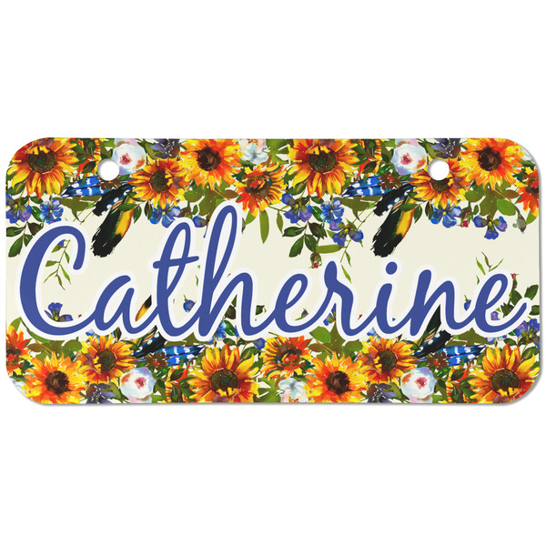 Custom Sunflowers Mini/Bicycle License Plate (2 Holes) (Personalized)