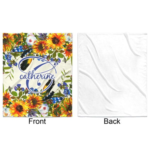 Sunflowers Minky Blanket - 50"x60" - Single Sided - Front & Back