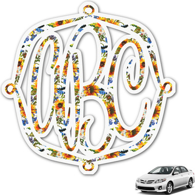 Sunflowers Monogram Car Decal (Personalized)