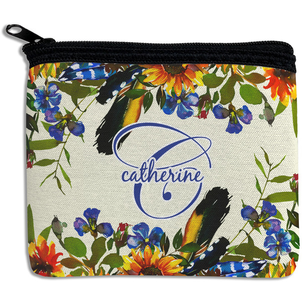 Custom Sunflowers Rectangular Coin Purse (Personalized)