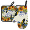 Sunflowers Left Oven Mitt & Pot Holder Set w/ Name and Initial