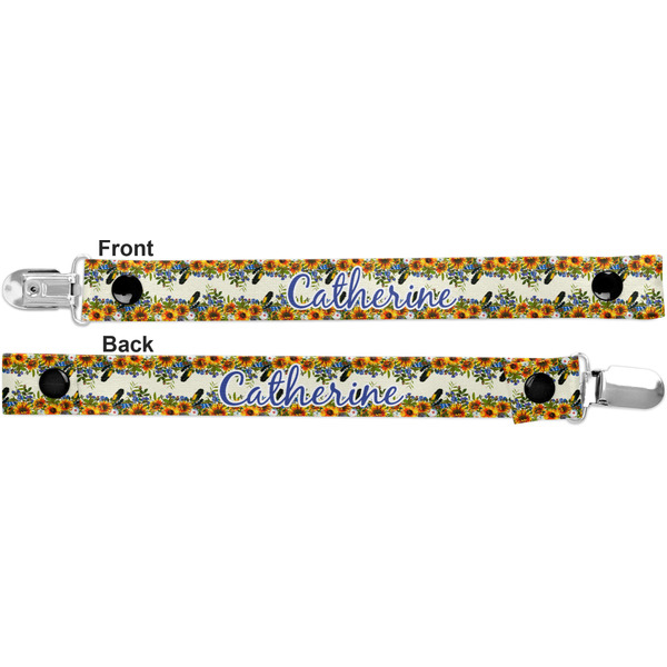 Sunflowers Pacifier Clip - Front and Back