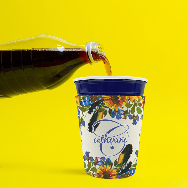 Sunflowers Party Cup Sleeves - without bottom - Lifestyle