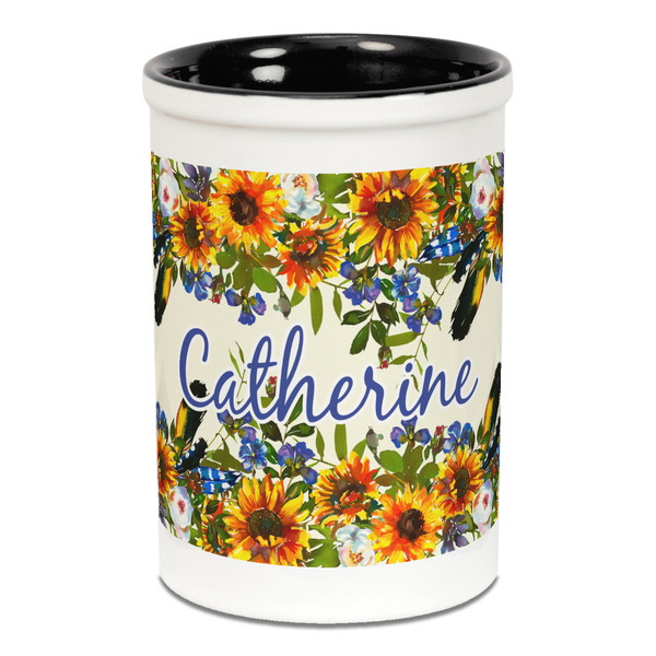 Sunflowers Pencil Holder - Black